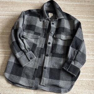 H&M Black and Gray Plaid shirt Jacket